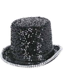 Fever Deluxe Felt & Sequin Top Hat, Black - FV53036