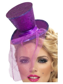 Fever Mini Top Hat on Headband, Purple - FV21299