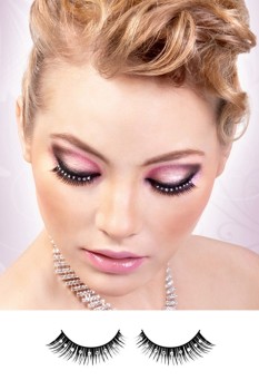 Black-White Rhinestone Eyelashes - BE582