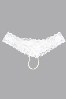 Lace And Open Crotch Pearl String Cheeky - IC7119X
