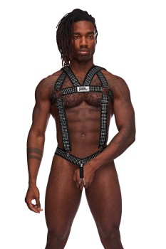 Elastic Studded Harness with Ring - MPPAK892
