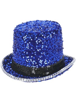 Fever Deluxe Felt & Sequin Top Hat, Blue - FV53039