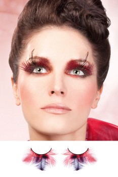 Red-Purple Feather Eyelashes - BE622