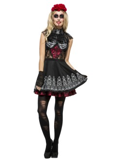 Fever Day of the Dead Costume, Black - FV44541