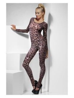 Cheetah Print Bodysuit, Brown - FV26811