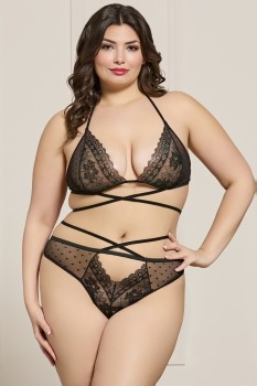 Seven til Midnight - 2 Pc Halter Bra And Criss Cross Panty Set - STM11521XP