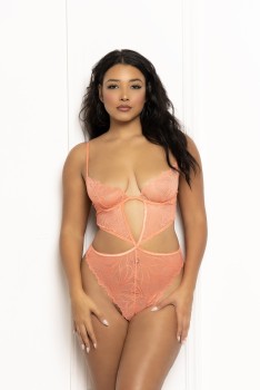 Seven til Midnight - Lace teddy with shiny elastic trim - STM11563P