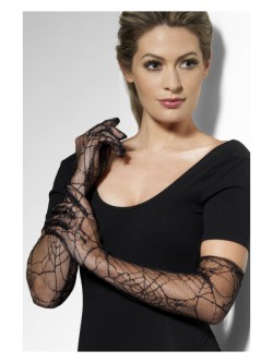 Lace Gloves, Black - FV22549