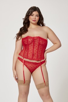 Seven til Midnight - Two Piece Bustier And Panty Set - STM11570X