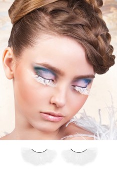 White Feather Eyelashes - BE599