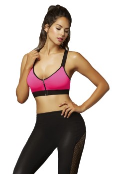 Microfiber And Elastic Sports Bra With Zipper - STM30132