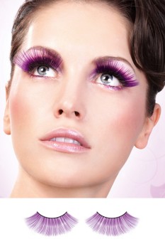 Purple Glitter Eyelashes - BE546