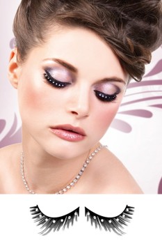 Black-White Rhinestone Eyelashes - BE586