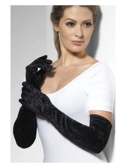 Velveteen Gloves, Black - FV22546