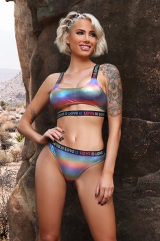 LOVE IS LOVE Underboob Cut Out Top & Cheeky Panty - FL-AF972