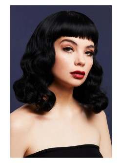 Fever Bettie Wig with Short Fringe, Black - FV72141