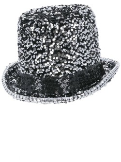 Fever Deluxe Felt & Sequin Top Hat, Silver - FV53034
