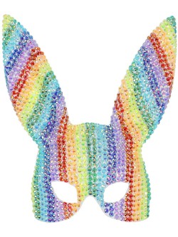 Fever Deluxe Rainbow Jewel Studded Bunny Mask - FV53042
