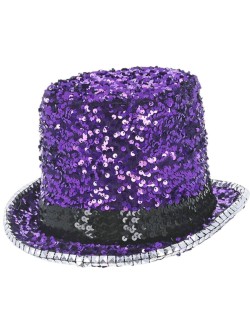 Fever Deluxe Felt & Sequin Top Hat, Purple - FV53040