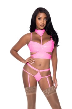 Exposed - Demi Bra, Harness & Garter Panty - MSM321