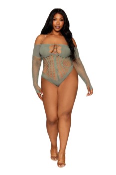 Dreamgirl - Seamless long sleeve teddy - DG13269X
