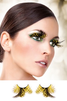 Yellow Feather Eyelashes - BE627