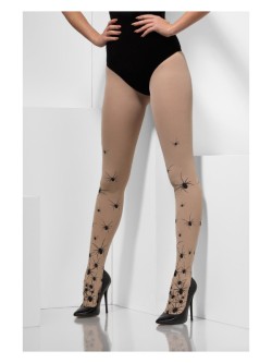 Opaque Tights with Spiders, Nude & Black - FV45878