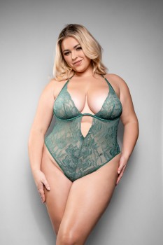 Fantasy Lingerie - AERIN Lace monowire teddy with removable delicate chain detail - FL-2440X