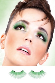 Light Green Glitter Eyelashes - BE522