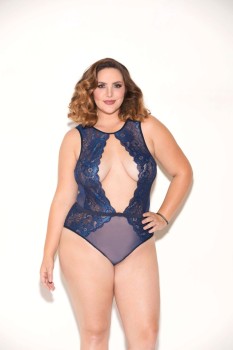 Two Toned No Cup Lace Teddy - GL35065X