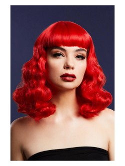 Fever Bettie Wig with Short Fringe, Red - FV72114